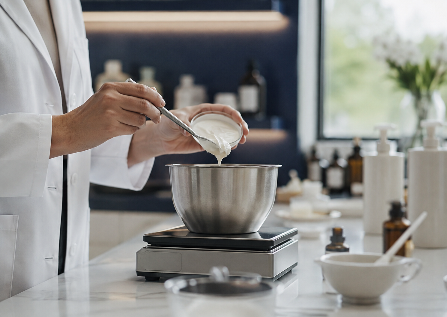Pharmacist compounding prescription skincare